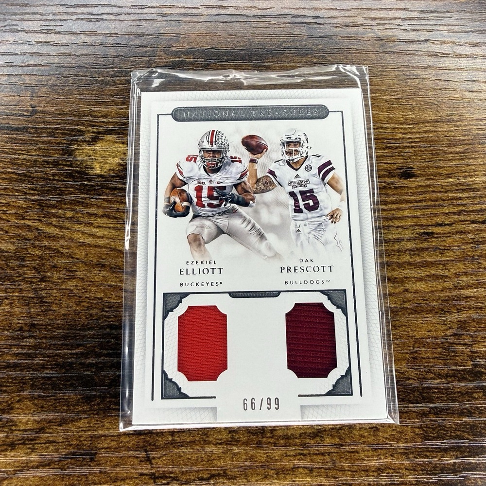 2016 National Treasures Dak Prescott Ezekiel Elliott Dual Jersey RC 66/99